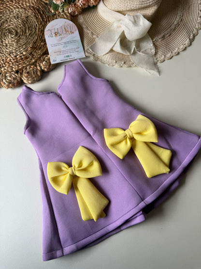 Aline Scuba Bow Frock in 2 Colours