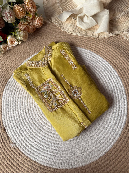 Sequin Zardosi Mehendi Green Coord Set