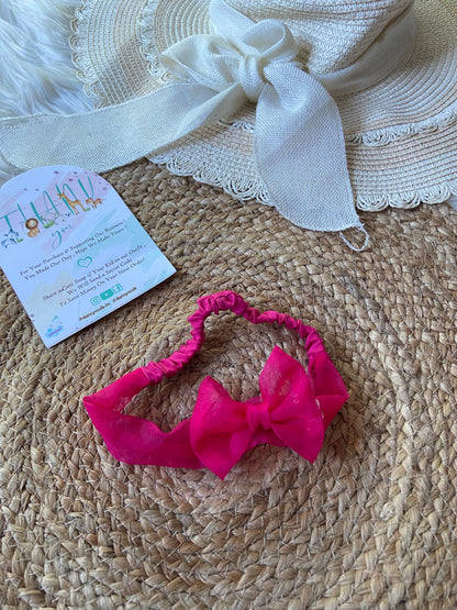 Organza Elastic Headband with Bow