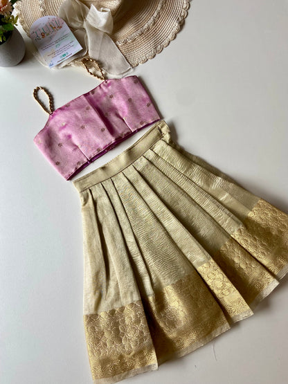 Tissue crushed Lehenga Set