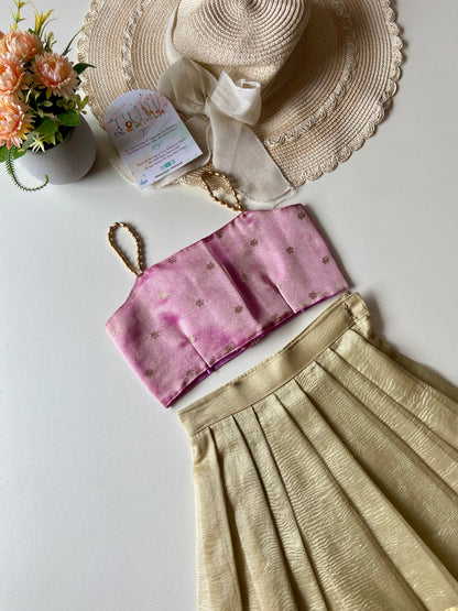 Tissue crushed Lehenga Set