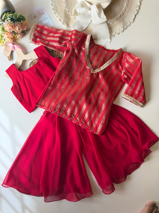 Striped 3 Pc Set with Inner & Pants