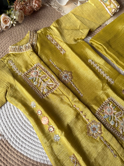Sequin Zardosi Mehendi Green Coord Set