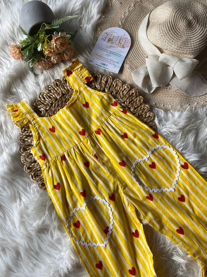 Cotton Heart Frill Jumpsuit in 2 Colours