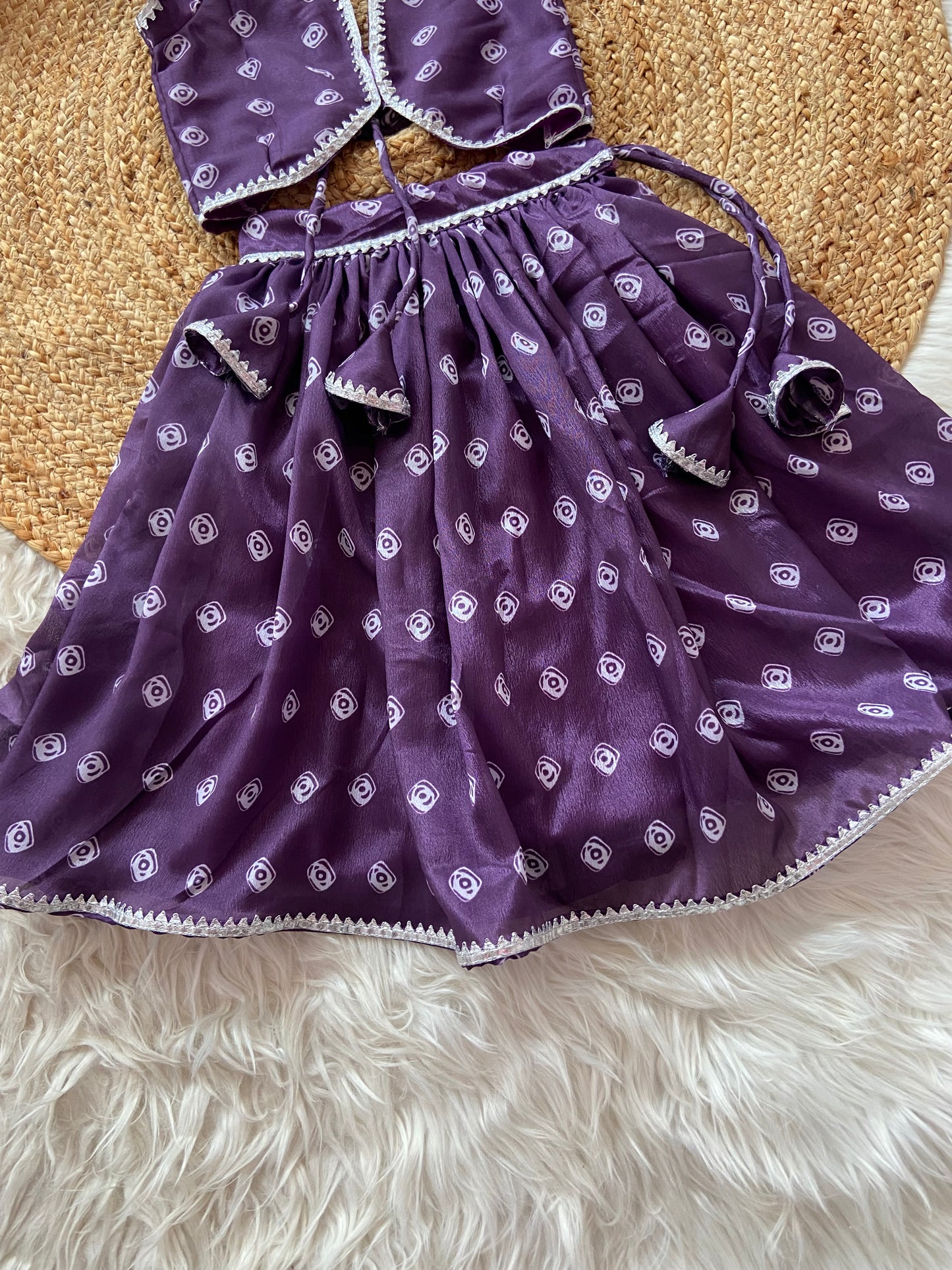 Purple Polka Dot Lehenga set