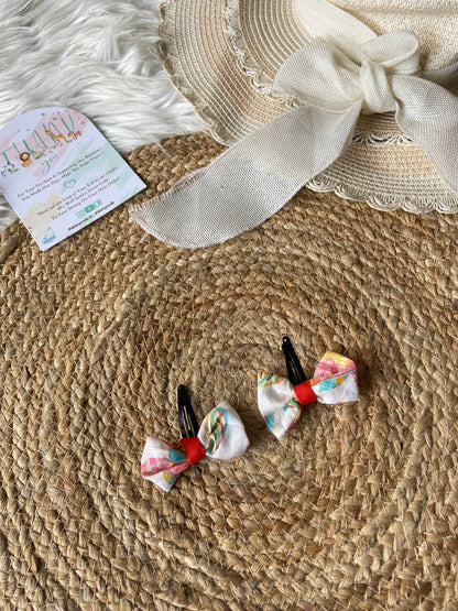 Half white Cotton Hair pin