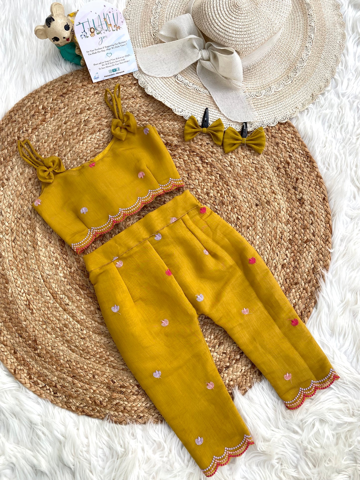 Mul Chanderi Mustard Coord set