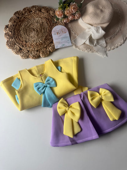 Aline Scuba Bow Frock in 2 Colours