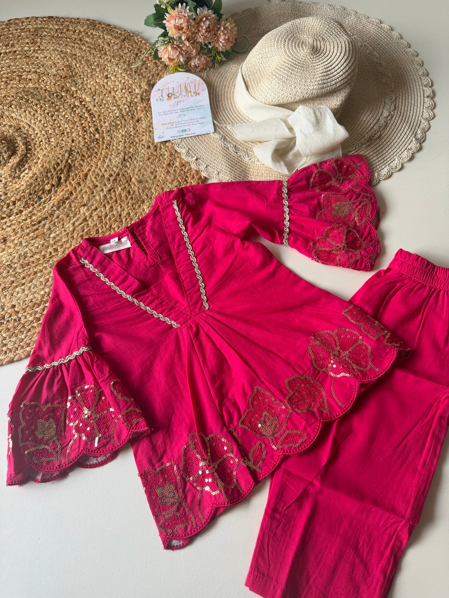 Soft Cotton Sequins Coord set