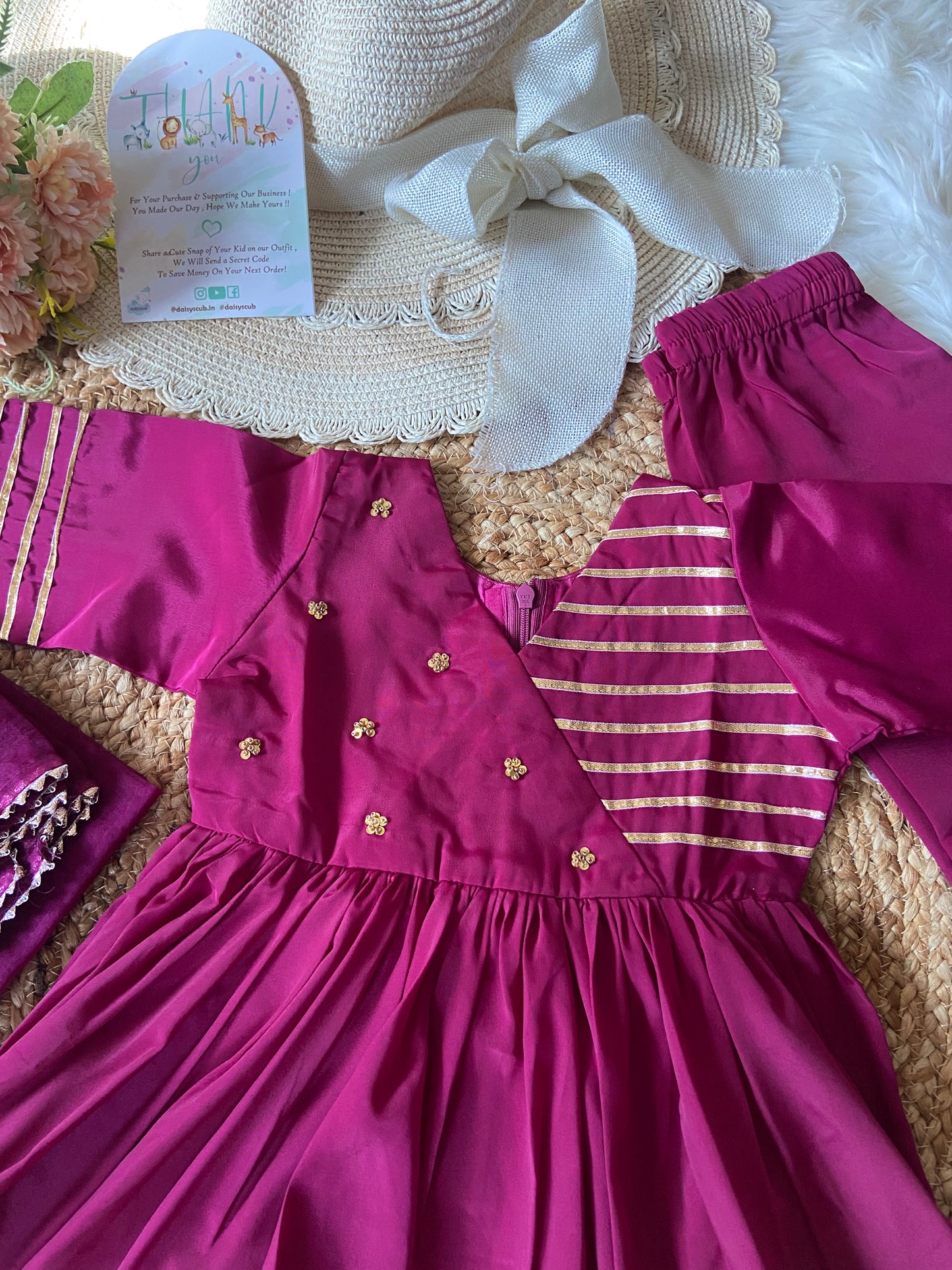 Anarkali Gottapatti Kurta set with Dupatta