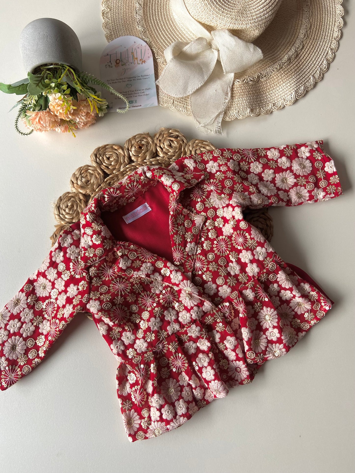 Embroidery Thread Work Peplum Co-ord Set