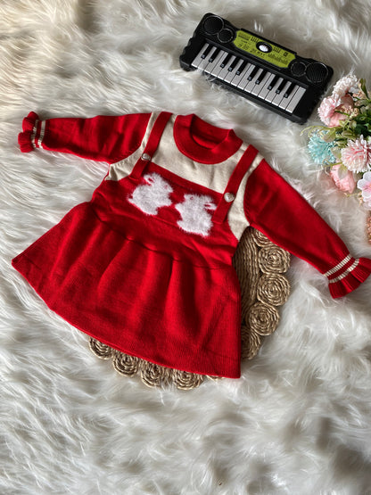 Red White Teddy Frock