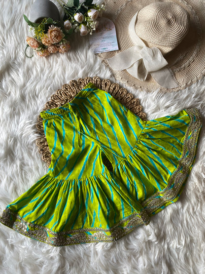 Lehariya Premium Embroidery Anarkali with Sharara Pants