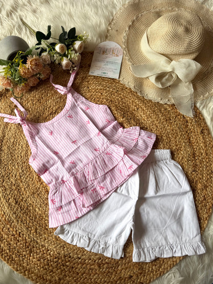 Cotton Simple Bow Coord Set
