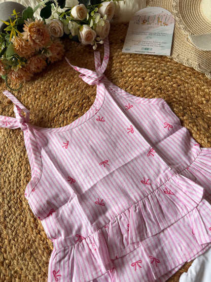 Cotton Simple Bow Coord Set