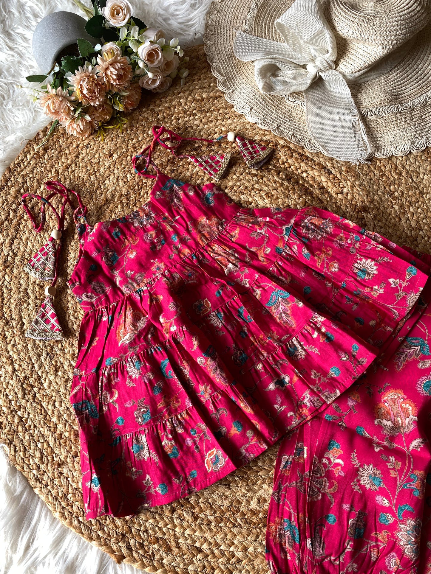 Muslin Layered Top with Afghani Pants in Two Colors