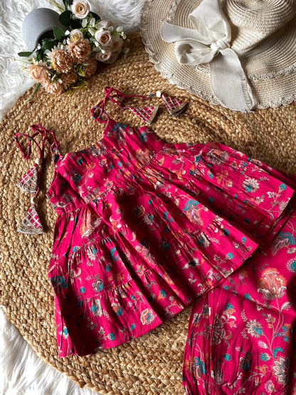 Muslin Layered Top with Afghani Pants in Two Colors