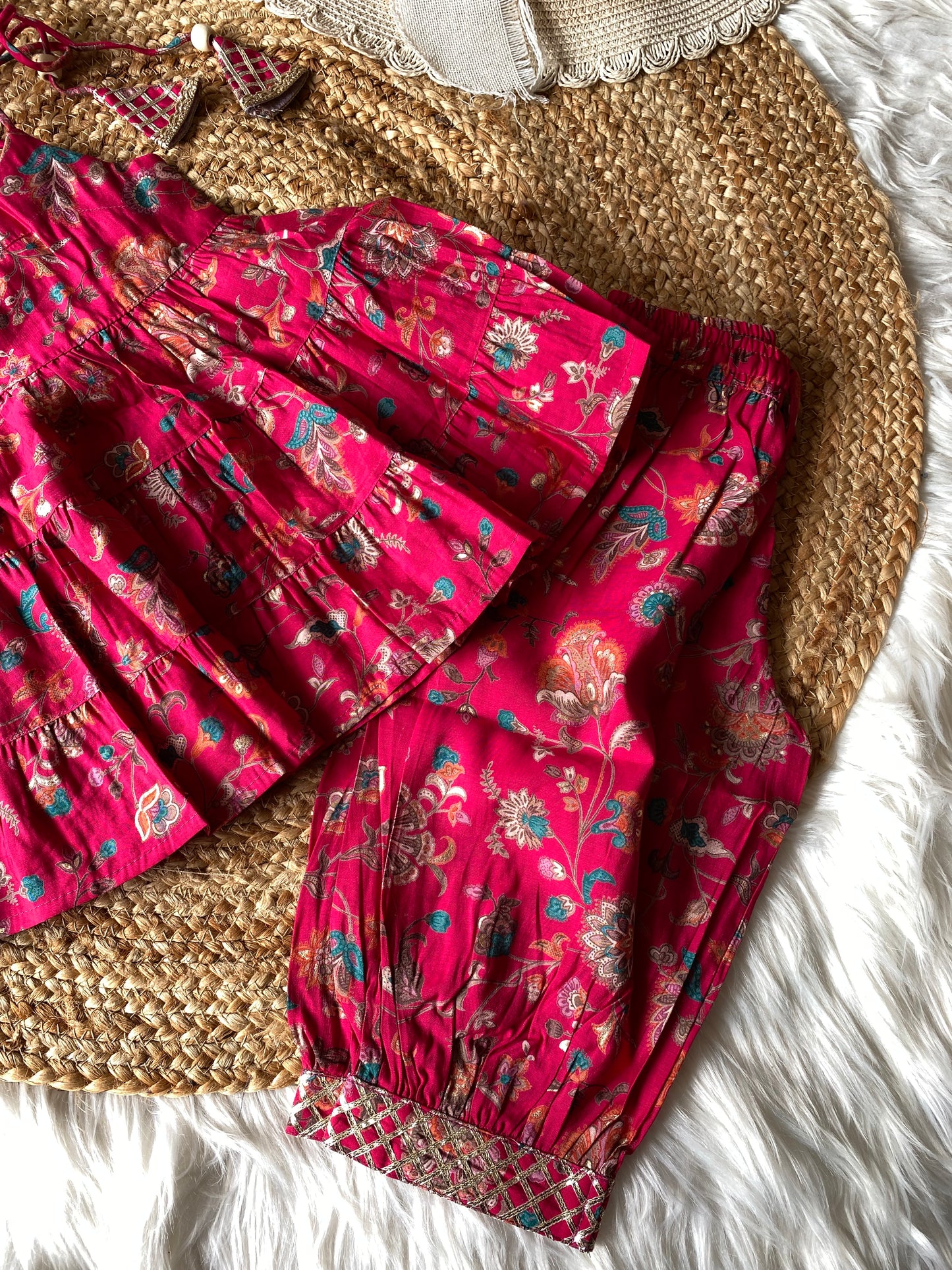 Muslin Layered Top with Afghani Pants in Two Colors
