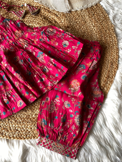 Muslin Layered Top with Afghani Pants in Two Colors
