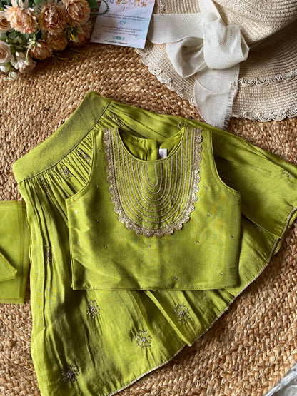 Tissue Sequence Zari Work 3pc Lehenga