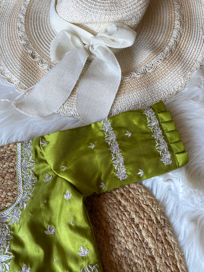 ZarI Embroidery Peplum Lehenga