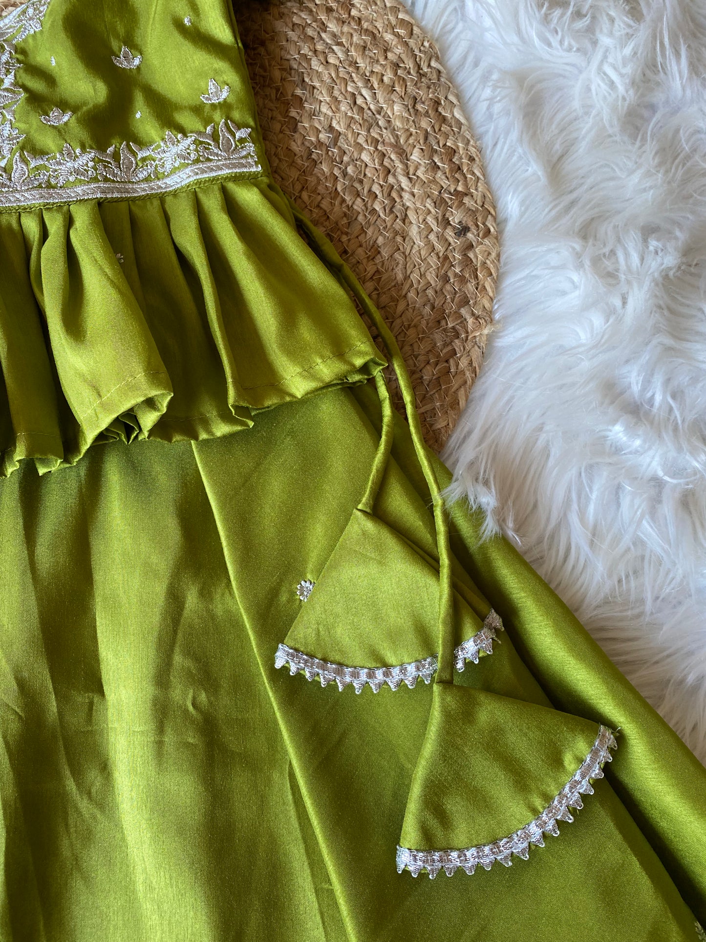 ZarI Embroidery Peplum Lehenga