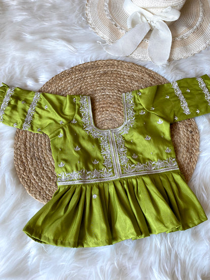 ZarI Embroidery Peplum Lehenga