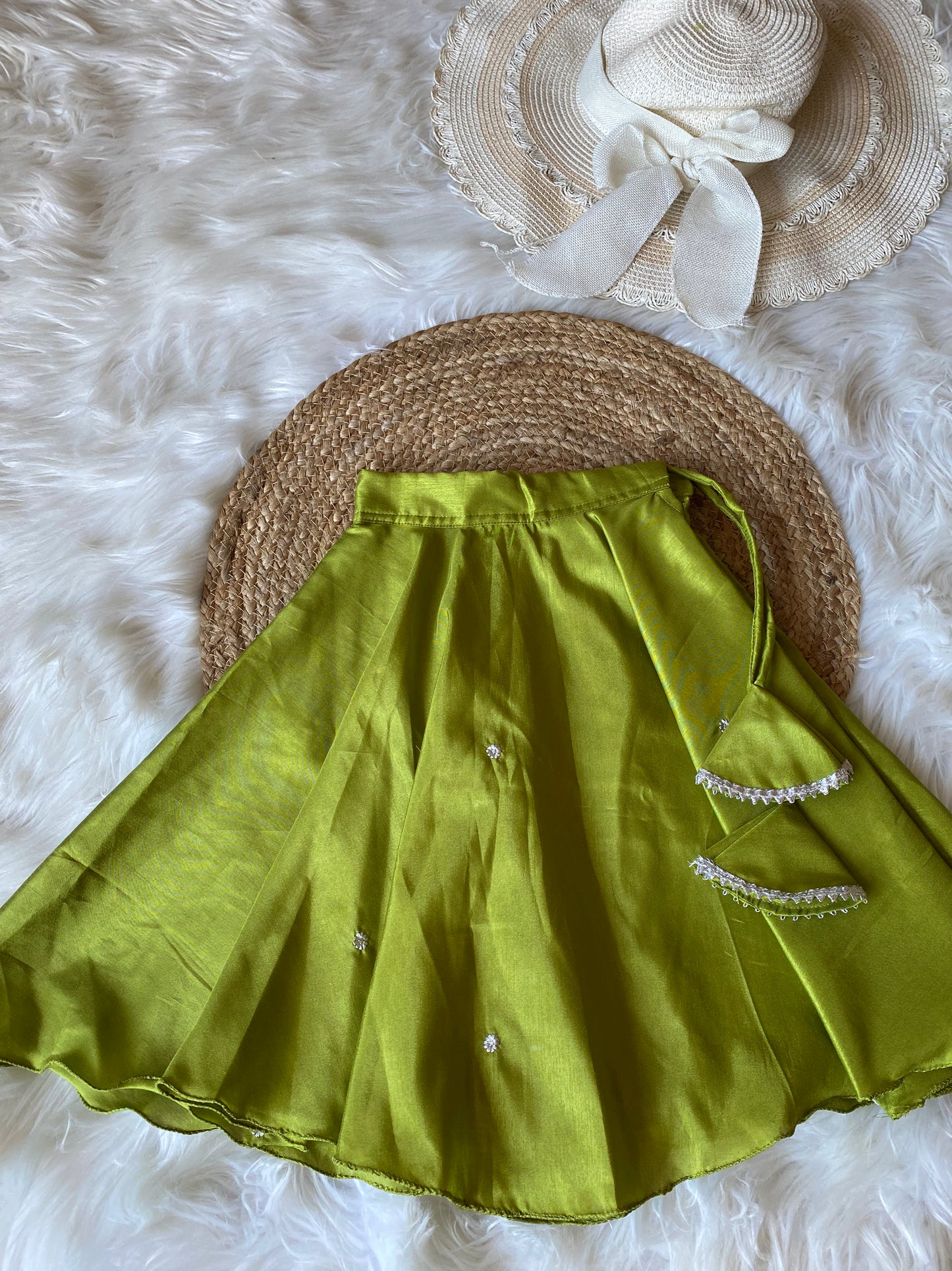 ZarI Embroidery Peplum Lehenga