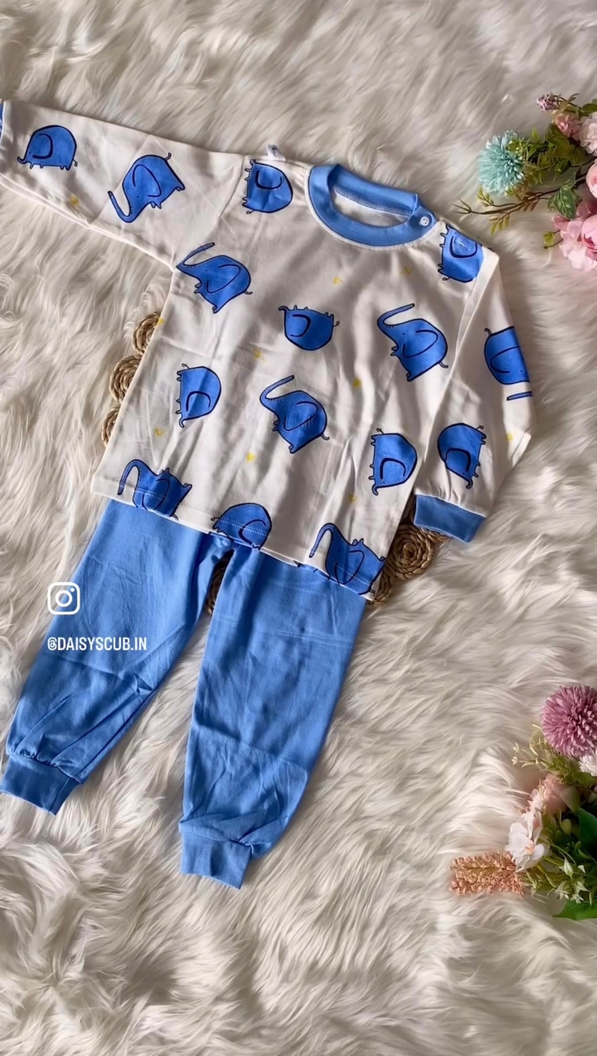 Unisex Elephant Print Nightsuit