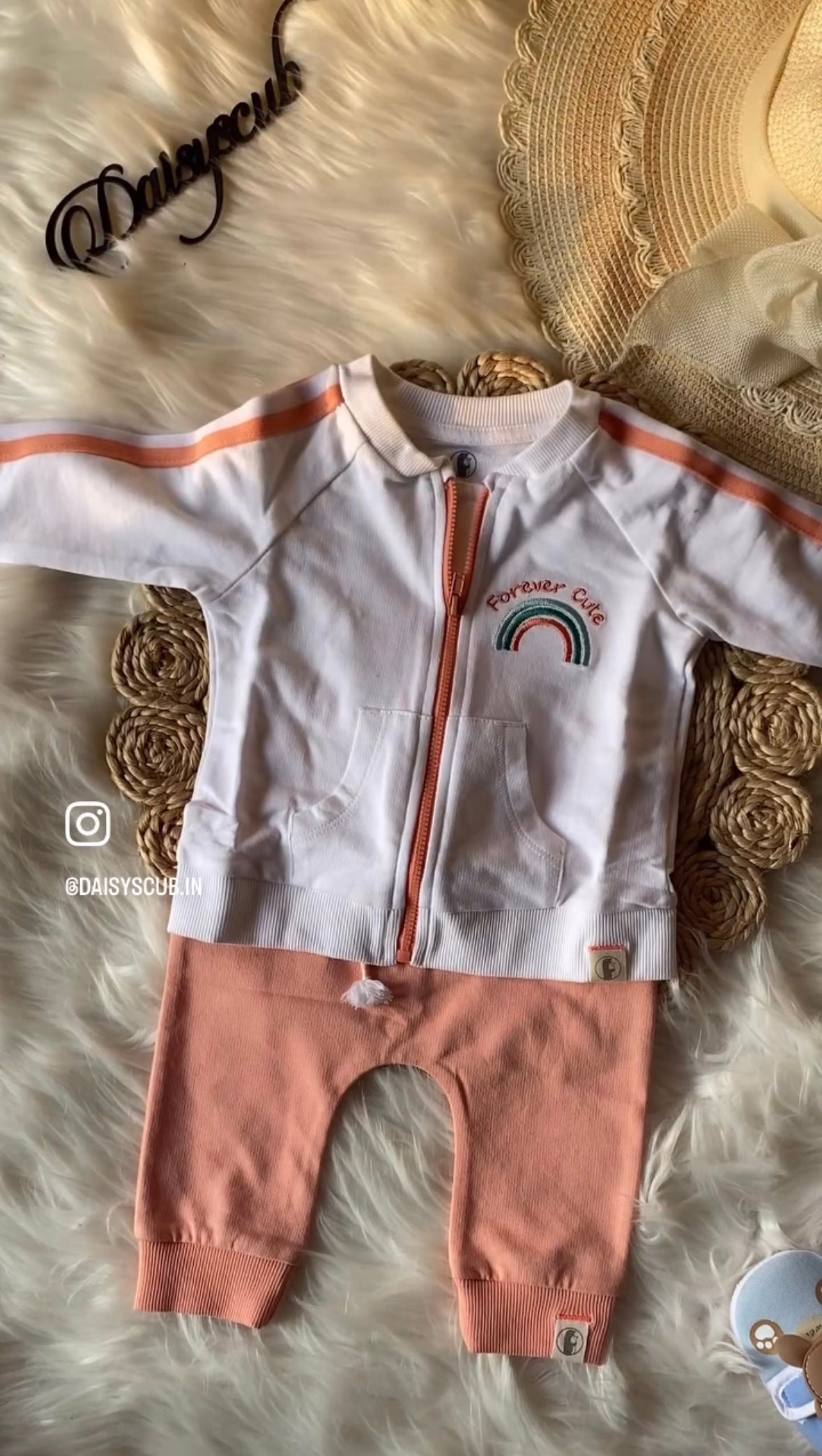 Zip-up Peach Co-ord Set