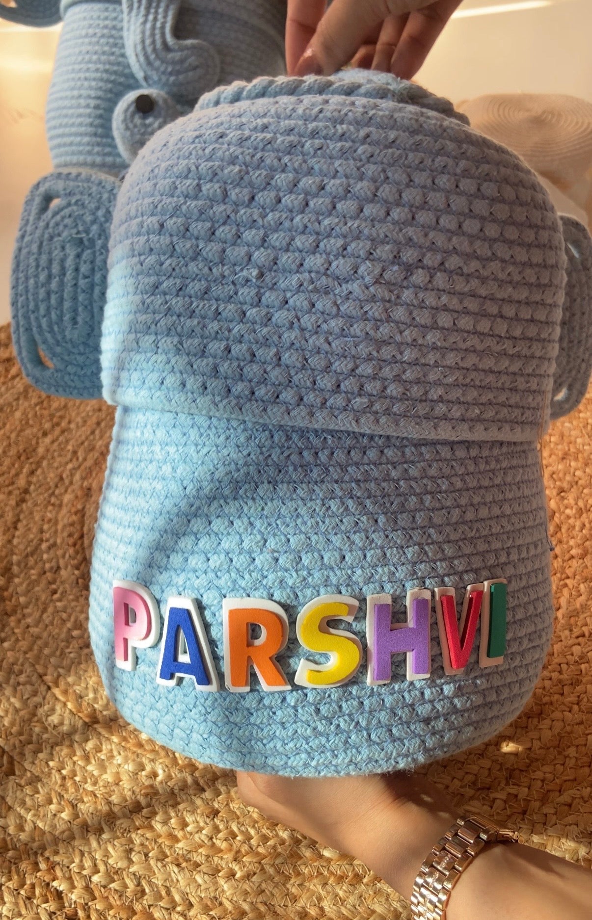 Handmade Knitted Elephant Basket