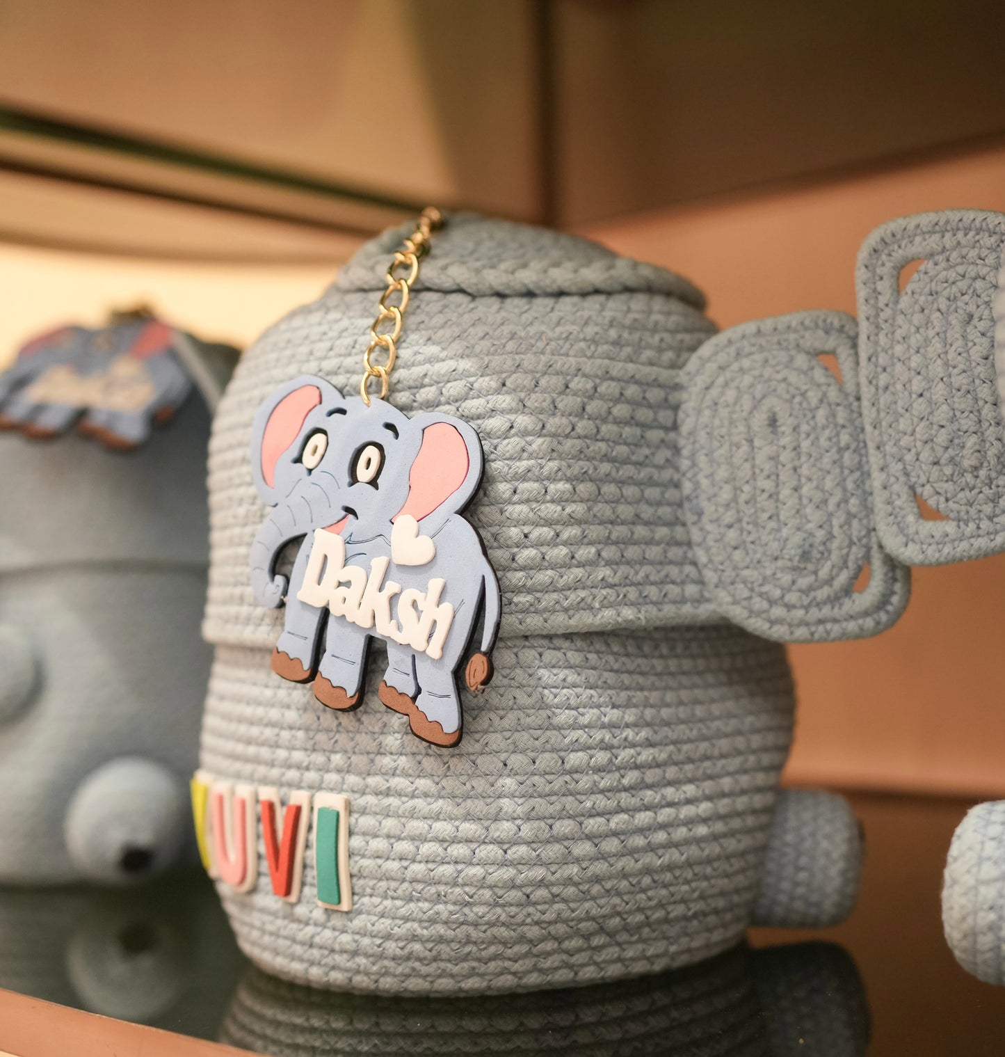 Handmade Knitted Elephant Basket
