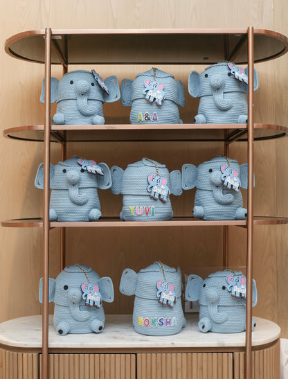 Handmade Knitted Elephant Basket