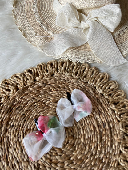 White Floral Hair pin