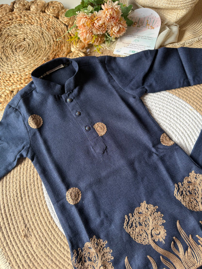 Embroidered Kurta Pyjama Set in 3 Colors