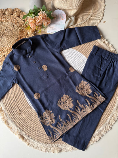 Embroidered Kurta Pyjama Set in 3 Colors