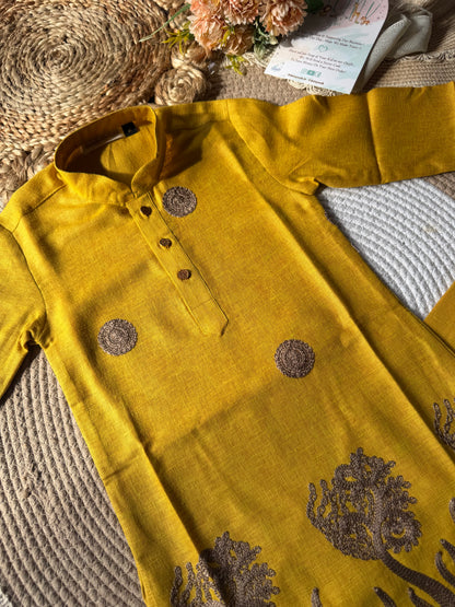 Embroidered Kurta Pyjama Set in 3 Colors