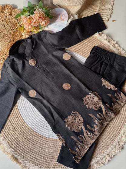 Embroidered Kurta Pyjama Set in 3 Colors