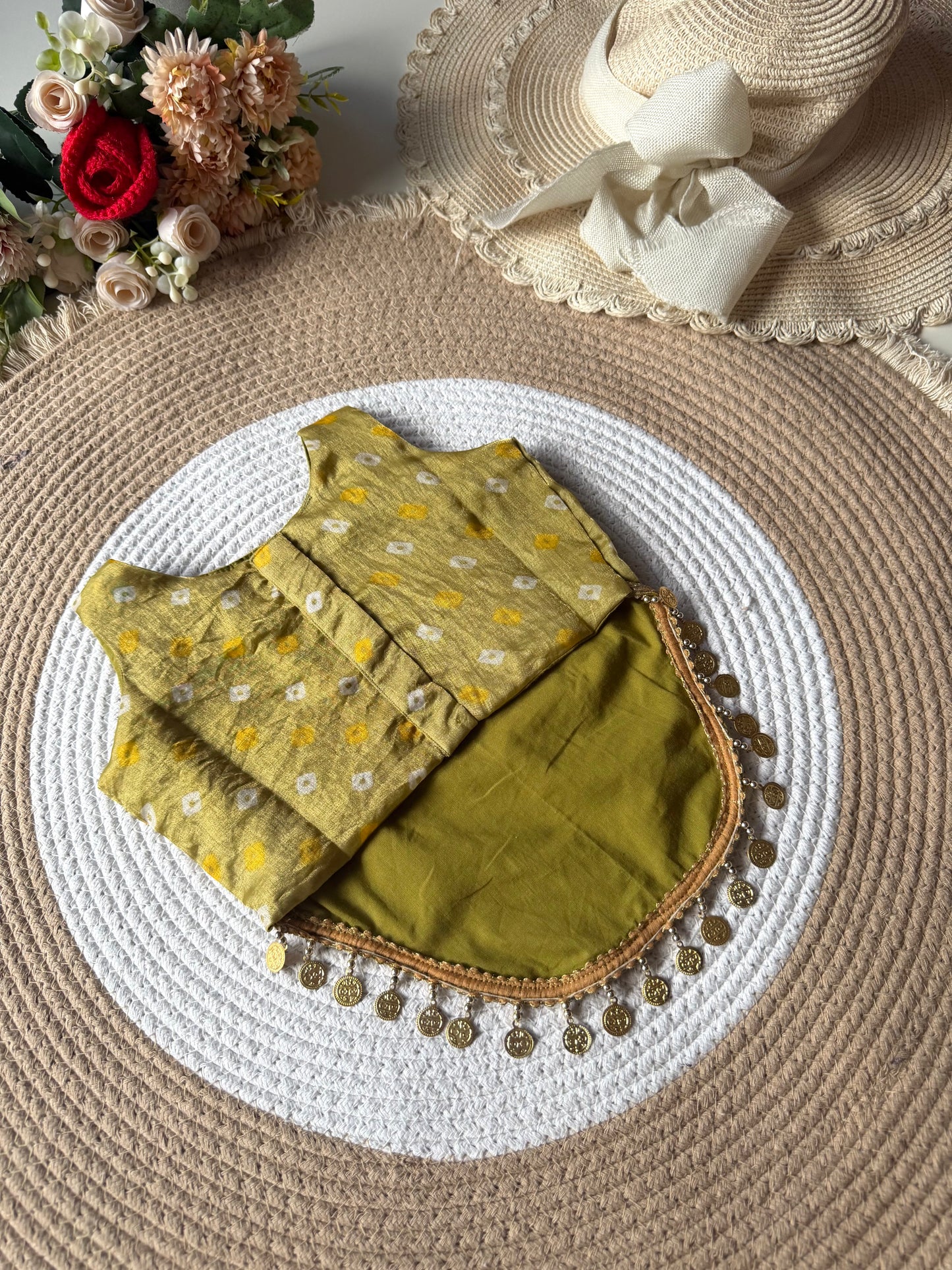 Bandhani Ghungroo Coin Top with Palazzo in 2 Colours