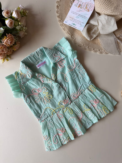 Mul Thread Work Peplum Co-ord Set