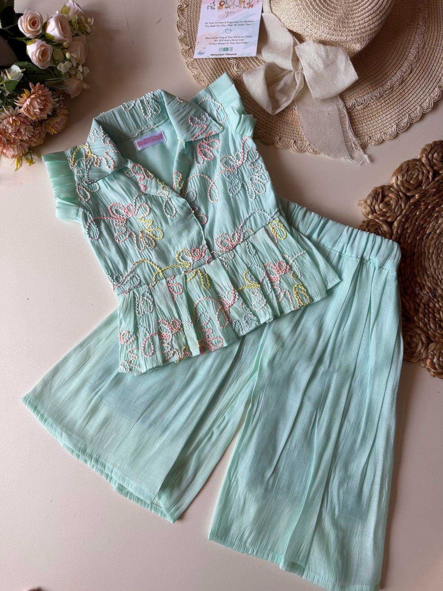 Mul Thread Work Peplum Co-ord Set