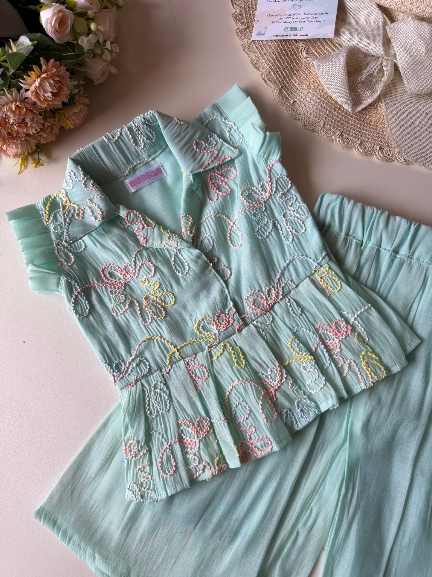 Mul Thread Work Peplum Co-ord Set