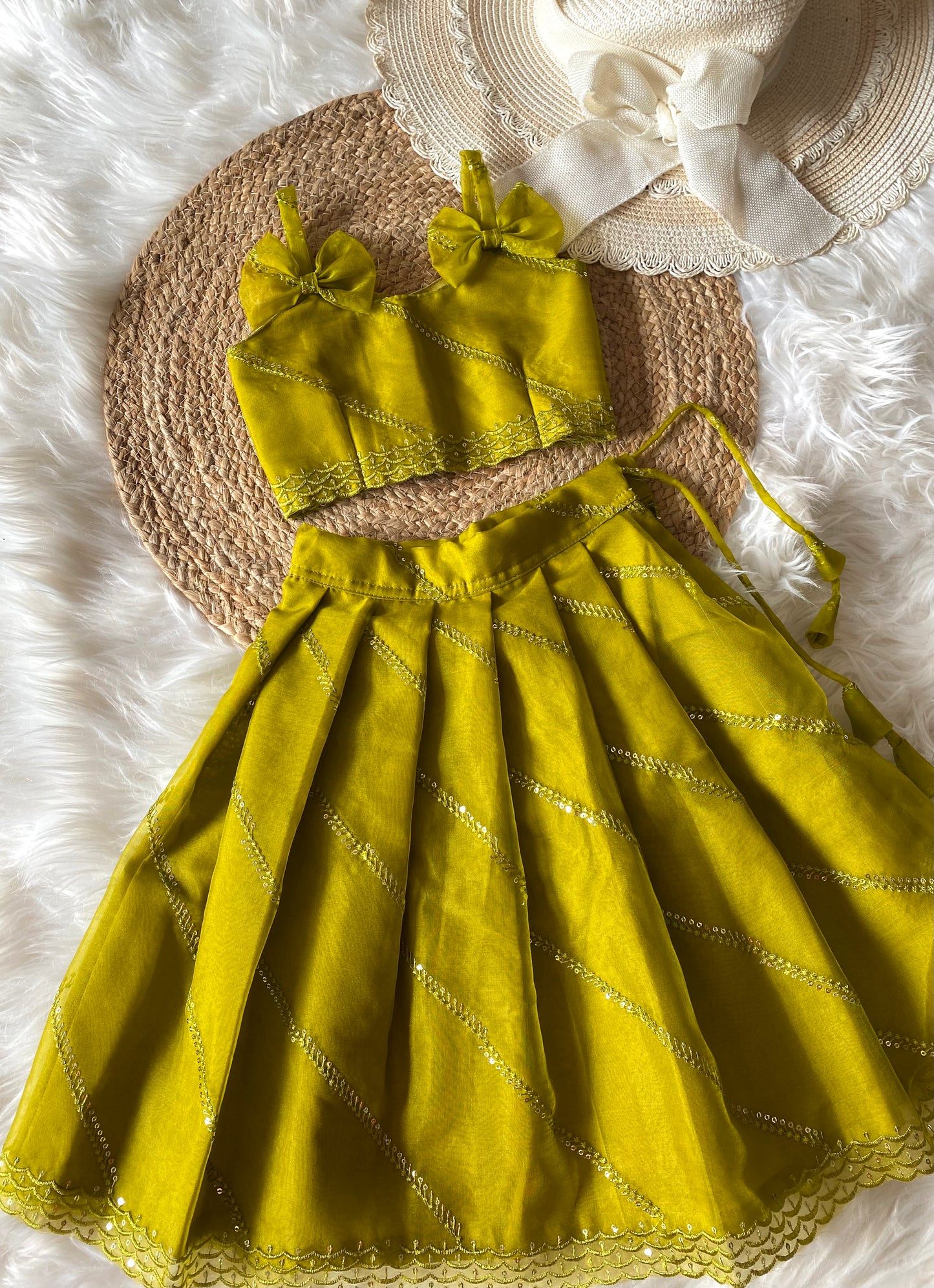 Cross Sequence zari Lehenga