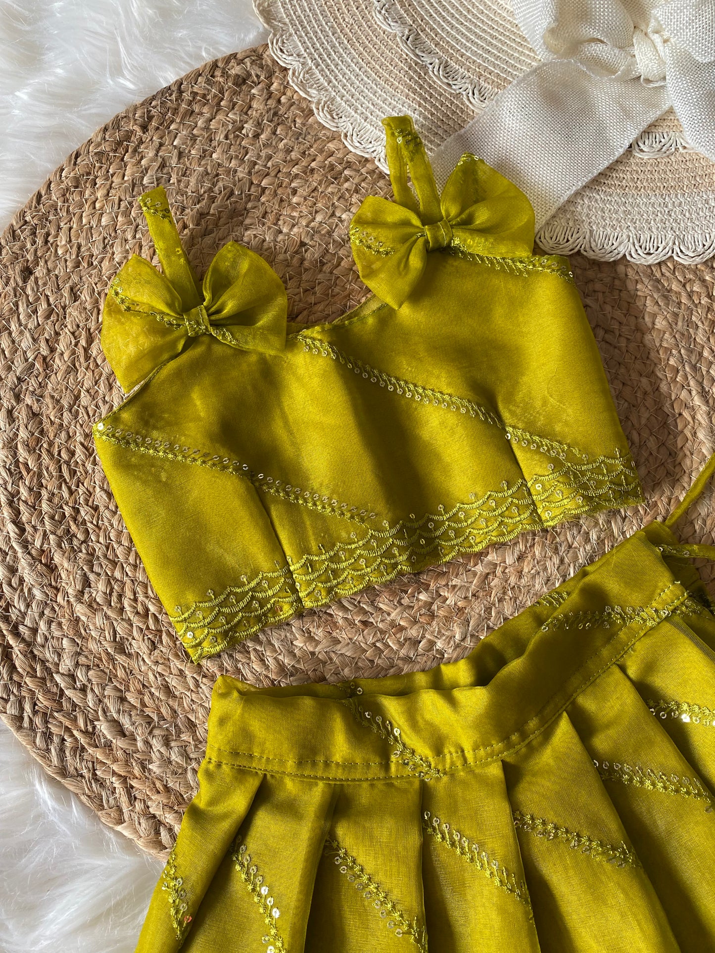 Cross Sequence zari Lehenga