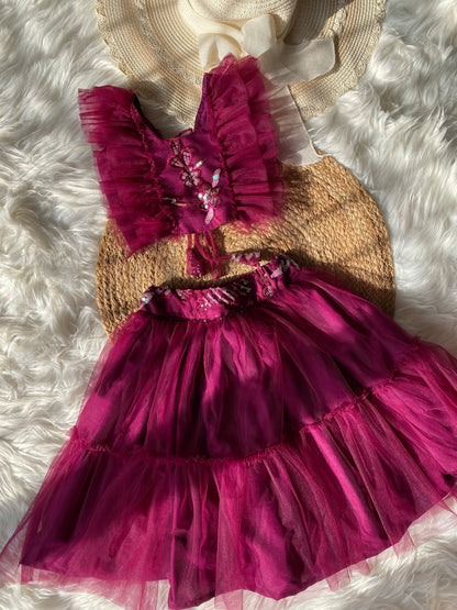 Designer Net Frill Lehenga