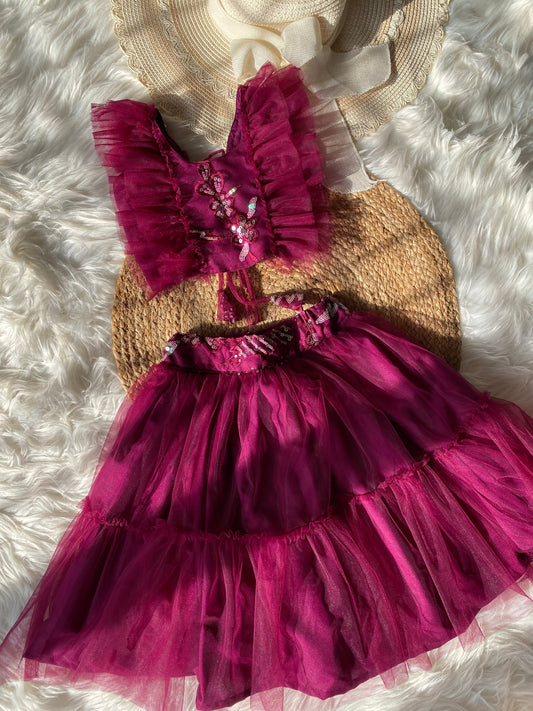 Designer Net Frill Lehenga