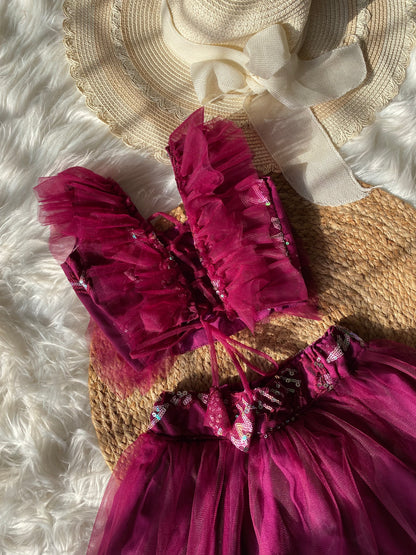 Designer Net Frill Lehenga