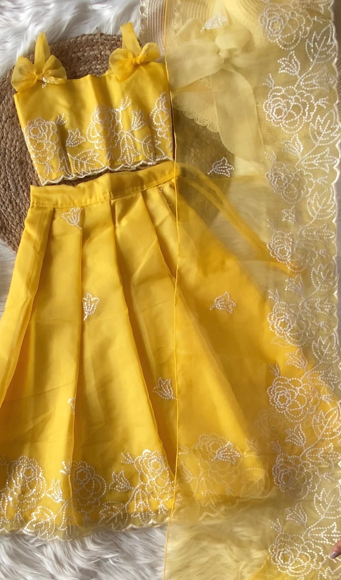 Floral Thread Embroidery Lehenga