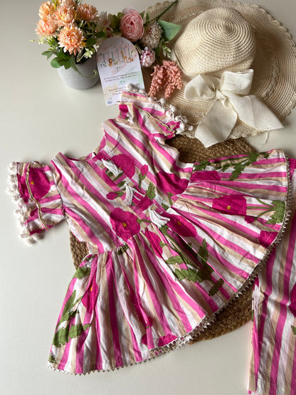 Kids Pure Cotton Peplum Floral Kurti Sets