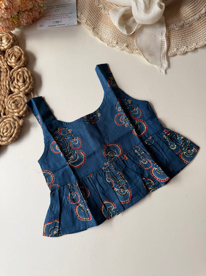 Ajrakh Floral Peplum Coord set